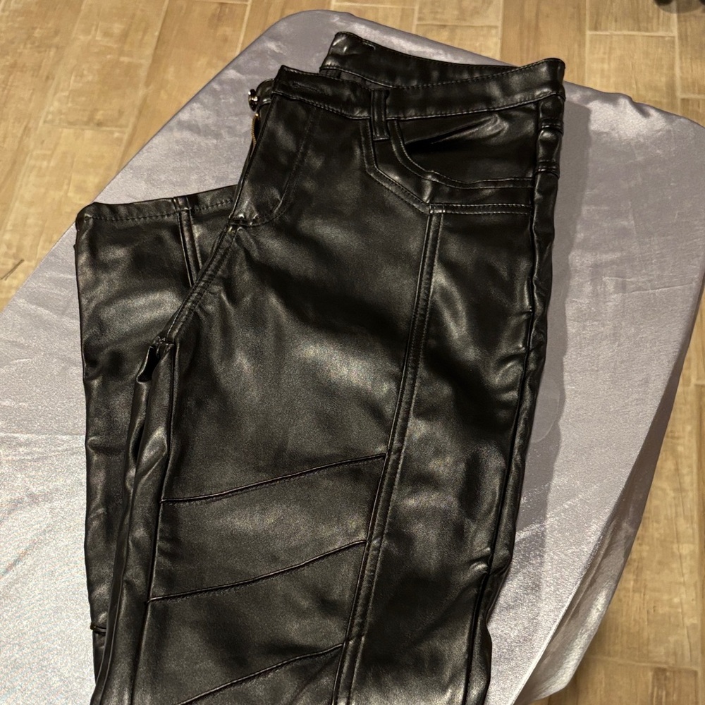 Black Faux Leather Pants